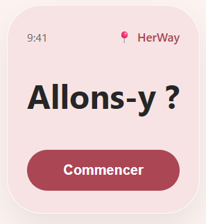 Interface HerWay - écran d'accueil